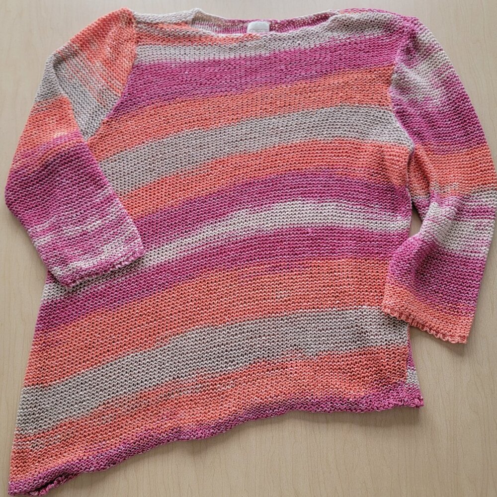 Chico's Asymmetrical Striped Sweater Size 2